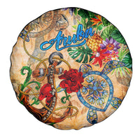 Aruba Spare Tire Cover Geographic Coordinate Anchor - Turlte Tropical