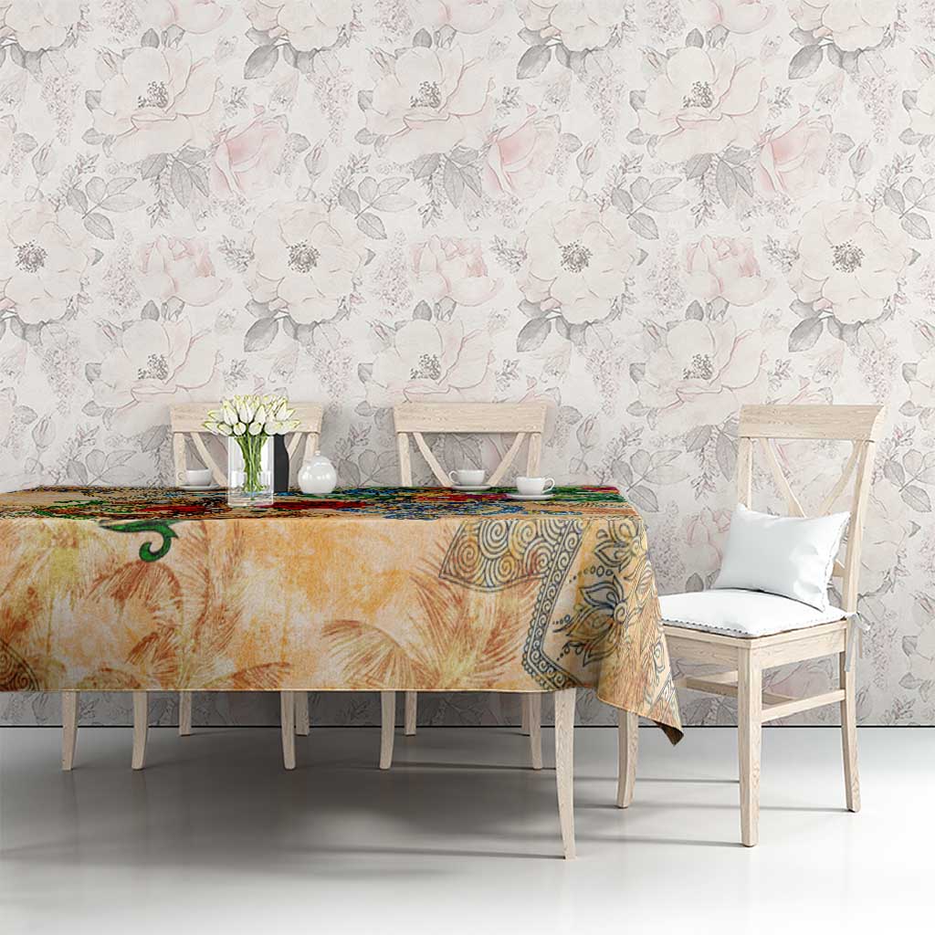 Aruba Tablecloth Geographic Coordinate Anchor - Turlte Tropical