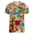 Aruba Women V-Neck T-Shirt Geographic Coordinate Anchor - Turlte Tropical