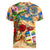 Aruba Women V-Neck T-Shirt Geographic Coordinate Anchor - Turlte Tropical