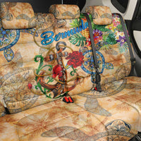 Bermuda Back Car Seat Cover Geographic Coordinate Anchor - Turlte Tropical
