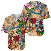 Bermuda Baseball Jersey Geographic Coordinate Anchor - Turlte Tropical