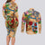 Bermuda Couples Matching Long Sleeve Bodycon Dress and Long Sleeve Button Shirt Geographic Coordinate Anchor - Turlte Tropical