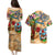 Bermuda Couples Matching Puletasi and Hawaiian Shirt Geographic Coordinate Anchor - Turlte Tropical