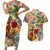 Bermuda Couples Matching Short Sleeve Bodycon Dress and Hawaiian Shirt Geographic Coordinate Anchor - Turlte Tropical
