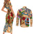 Bermuda Couples Matching Short Sleeve Bodycon Dress and Long Sleeve Button Shirt Geographic Coordinate Anchor - Turlte Tropical