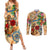 Bermuda Couples Matching Summer Maxi Dress and Long Sleeve Button Shirt Geographic Coordinate Anchor - Turlte Tropical