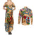 Bermuda Couples Matching Summer Maxi Dress and Long Sleeve Button Shirt Geographic Coordinate Anchor - Turlte Tropical
