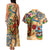 Bermuda Couples Matching Tank Maxi Dress and Hawaiian Shirt Geographic Coordinate Anchor - Turlte Tropical