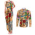 Bermuda Couples Matching Tank Maxi Dress and Long Sleeve Button Shirt Geographic Coordinate Anchor - Turlte Tropical