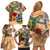 Bermuda Family Matching Off Shoulder Short Dress and Hawaiian Shirt Geographic Coordinate Anchor - Turlte Tropical