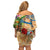 Bermuda Family Matching Off Shoulder Short Dress and Hawaiian Shirt Geographic Coordinate Anchor - Turlte Tropical