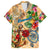 Bermuda Family Matching Summer Maxi Dress and Hawaiian Shirt Geographic Coordinate Anchor - Turlte Tropical