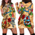 Bermuda Hoodie Dress Geographic Coordinate Anchor - Turlte Tropical