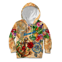 Bermuda Kid Hoodie Geographic Coordinate Anchor - Turlte Tropical