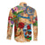 Bermuda Long Sleeve Button Shirt Geographic Coordinate Anchor - Turlte Tropical