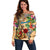 Bermuda Off Shoulder Sweater Geographic Coordinate Anchor - Turlte Tropical
