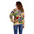 Bermuda Off Shoulder Sweater Geographic Coordinate Anchor - Turlte Tropical