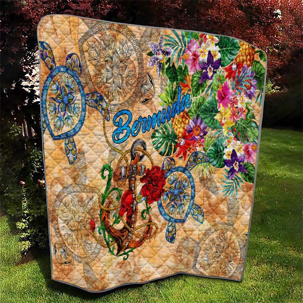Bermuda Quilt Geographic Coordinate Anchor - Turlte Tropical