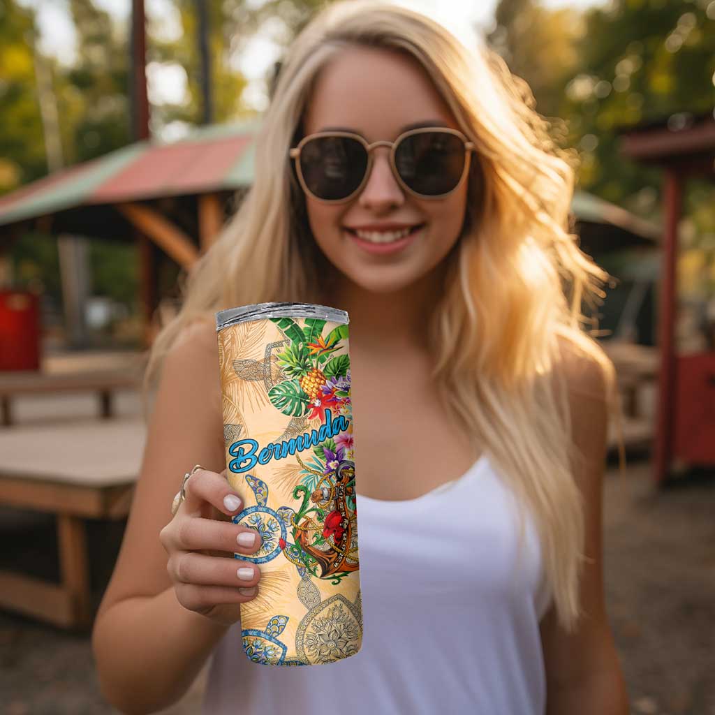 Bermuda Skinny Tumbler Geographic Coordinate Anchor - Turlte Tropical