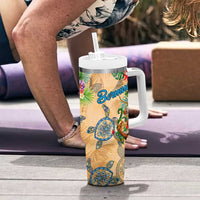 Bermuda Tumbler With Handle Geographic Coordinate Anchor - Turlte Tropical