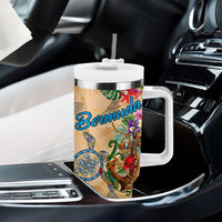 Bermuda Tumbler With Handle Geographic Coordinate Anchor - Turlte Tropical