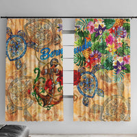 Bermuda Window Curtain Geographic Coordinate Anchor - Turlte Tropical