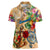 Bermuda Women Polo Shirt Geographic Coordinate Anchor - Turlte Tropical