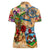 Bermuda Women Polo Shirt Geographic Coordinate Anchor - Turlte Tropical