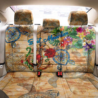 Sint Maarten Back Car Seat Cover Geographic Coordinate Anchor - Turlte Tropical