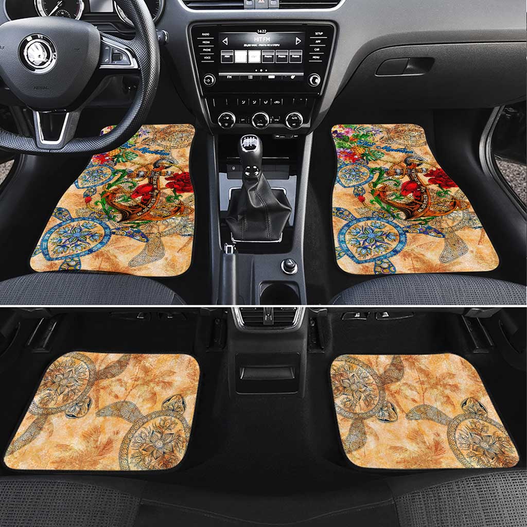 Sint Maarten Car Mats Geographic Coordinate Anchor - Turlte Tropical