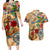 Sint Maarten Couples Matching Long Sleeve Bodycon Dress and Hawaiian Shirt Geographic Coordinate Anchor - Turlte Tropical