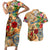 Sint Maarten Couples Matching Short Sleeve Bodycon Dress and Hawaiian Shirt Geographic Coordinate Anchor - Turlte Tropical