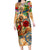 Sint Maarten Family Matching Long Sleeve Bodycon Dress and Hawaiian Shirt Geographic Coordinate Anchor - Turlte Tropical