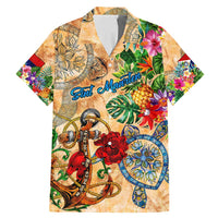 Sint Maarten Family Matching Mermaid Dress and Hawaiian Shirt Geographic Coordinate Anchor - Turlte Tropical