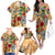 Sint Maarten Family Matching Off The Shoulder Long Sleeve Dress and Hawaiian Shirt Geographic Coordinate Anchor - Turlte Tropical