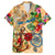 Sint Maarten Family Matching Off The Shoulder Long Sleeve Dress and Hawaiian Shirt Geographic Coordinate Anchor - Turlte Tropical