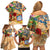 Sint Maarten Family Matching Off Shoulder Short Dress and Hawaiian Shirt Geographic Coordinate Anchor - Turlte Tropical