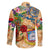 Sint Maarten Family Matching Summer Maxi Dress and Hawaiian Shirt Geographic Coordinate Anchor - Turlte Tropical