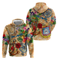 Sint Maarten Hoodie Geographic Coordinate Anchor - Turlte Tropical