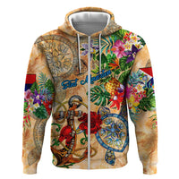 Sint Maarten Hoodie Geographic Coordinate Anchor - Turlte Tropical