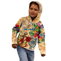 Sint Maarten Kid Hoodie Geographic Coordinate Anchor - Turlte Tropical