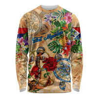 Sint Maarten Long Sleeve Shirt Geographic Coordinate Anchor - Turlte Tropical