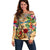 Sint Maarten Off Shoulder Sweater Geographic Coordinate Anchor - Turlte Tropical