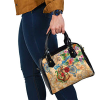 Sint Maarten Shoulder Handbag Geographic Coordinate Anchor - Turlte Tropical