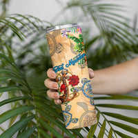 Sint Maarten Skinny Tumbler Geographic Coordinate Anchor - Turlte Tropical