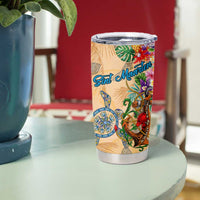 Sint Maarten Tumbler Cup Geographic Coordinate Anchor - Turlte Tropical