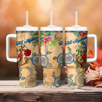 Sint Maarten Tumbler With Handle Geographic Coordinate Anchor - Turlte Tropical