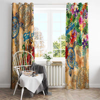 Sint Maarten Window Curtain Geographic Coordinate Anchor - Turlte Tropical