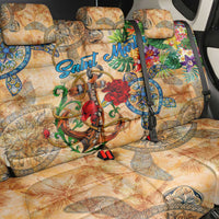 Saint Martin Back Car Seat Cover Geographic Coordinate Anchor - Turlte Tropical